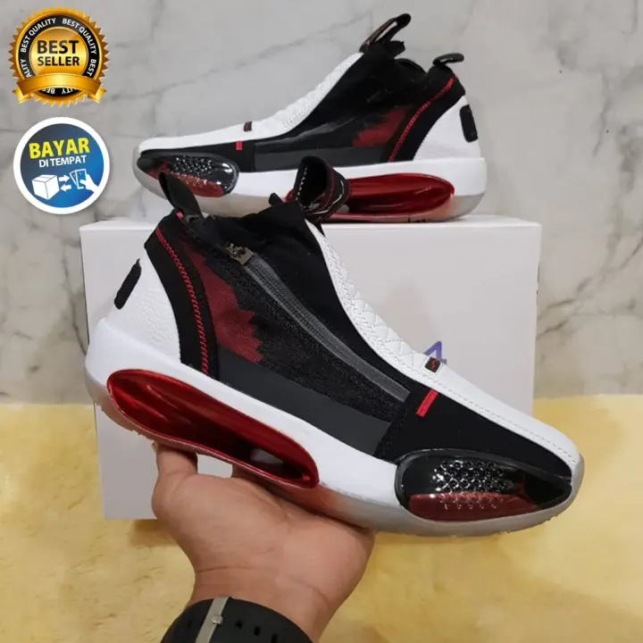 Sepatu Basket Air Jordan 34 Red Orbit Zipper Air Jordan Xxxiv Sepatu Pria Sepatu Original Sepatu Import Bisa Black White Red Lazada Indonesia