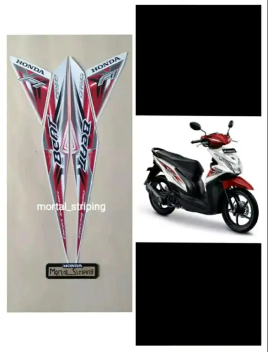 Stiker Striping Lis Body Honda Beat Fi X 15 Warna Putih Merah Standar Lazada Indonesia