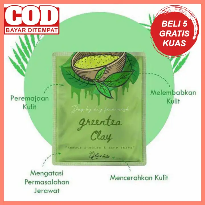 Masker Jerawat Paling Ampuh Dan Cepat Bruntusan Greentea Clay By Lea Gloria Lazada Indonesia