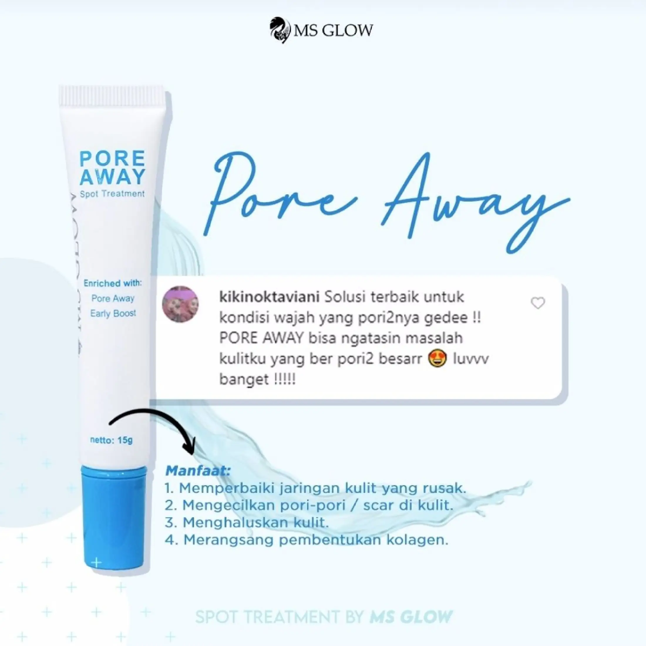 Pore Away Spot Treatment Ms Glow 100 Original Membantu Mengecilkan Pori Pori Yang Besar Lazada Indonesia