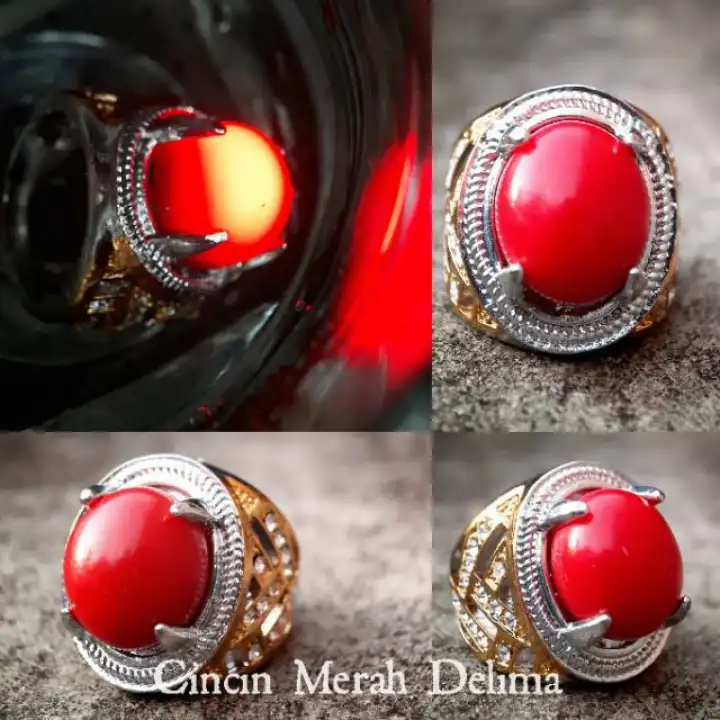 Cincin Batu Akik Merah Delima Batu Menyala Dalam Air Asesoris Pria Unik Murah Lazada Indonesia