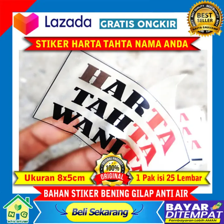 Stiker Viral Harta Tahta Wanita Costum Sticker Motor Keren Custom Nama Anda Stiker Kaca Tempelan Dinding