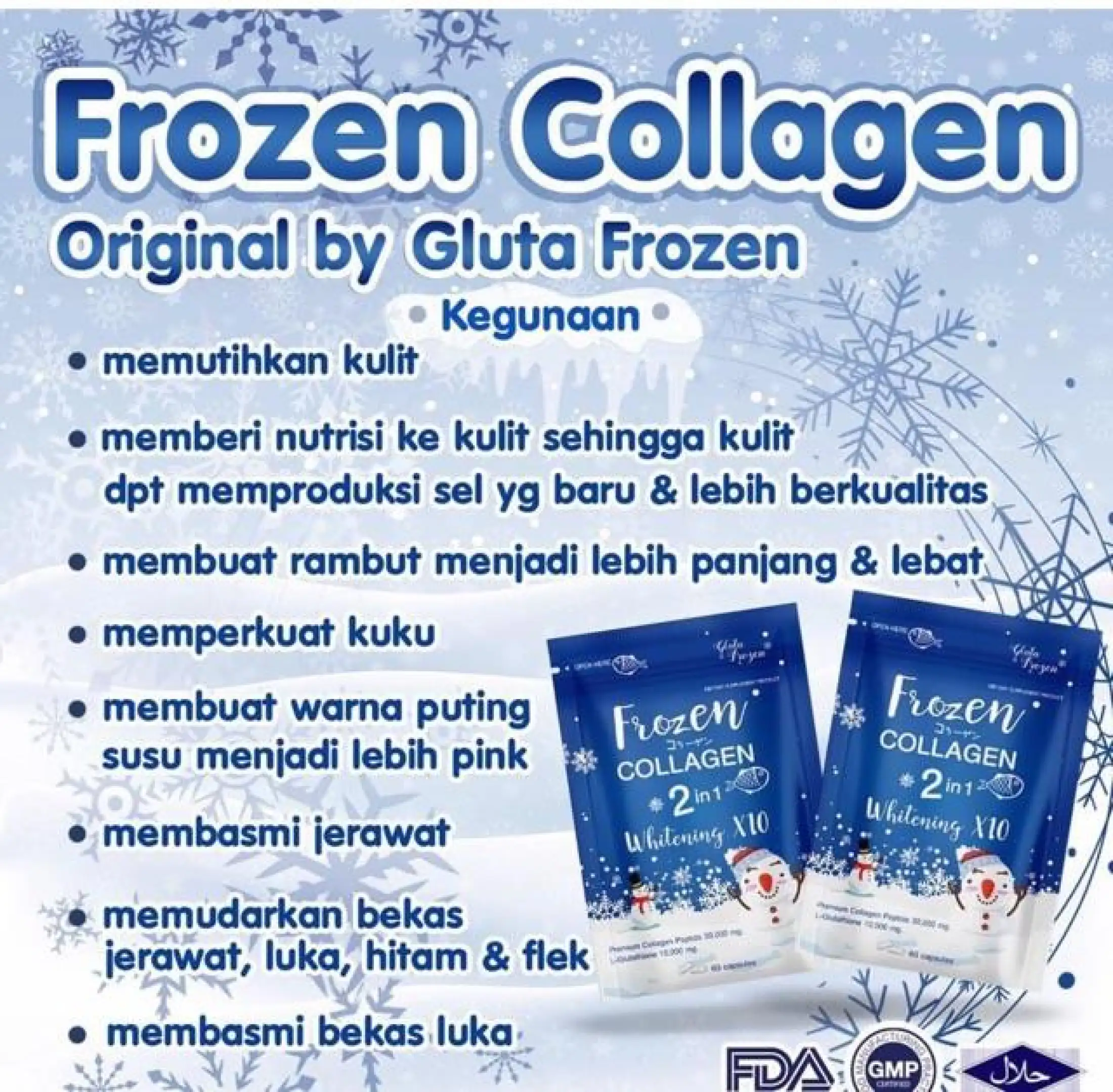 Frozen Collagen 2in1 Original Kapsul Pemutih Pencerah Kulit Pria Wanita Suplemen Pemutihh Kulit Pria Wanita Pemutihwajah Obat Penghilang Jerawat Gluta Frozen Collagen 100 Asli Alyabeauty Lazada Indonesia