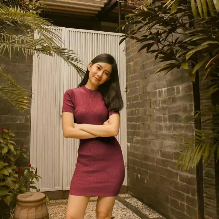 Pakaian Dress Rajut Wanita Terbaru Pakaian Dress Rajut Lengan Pendek Wanita Berkualitas Pakaian Dress Rajut Wanita