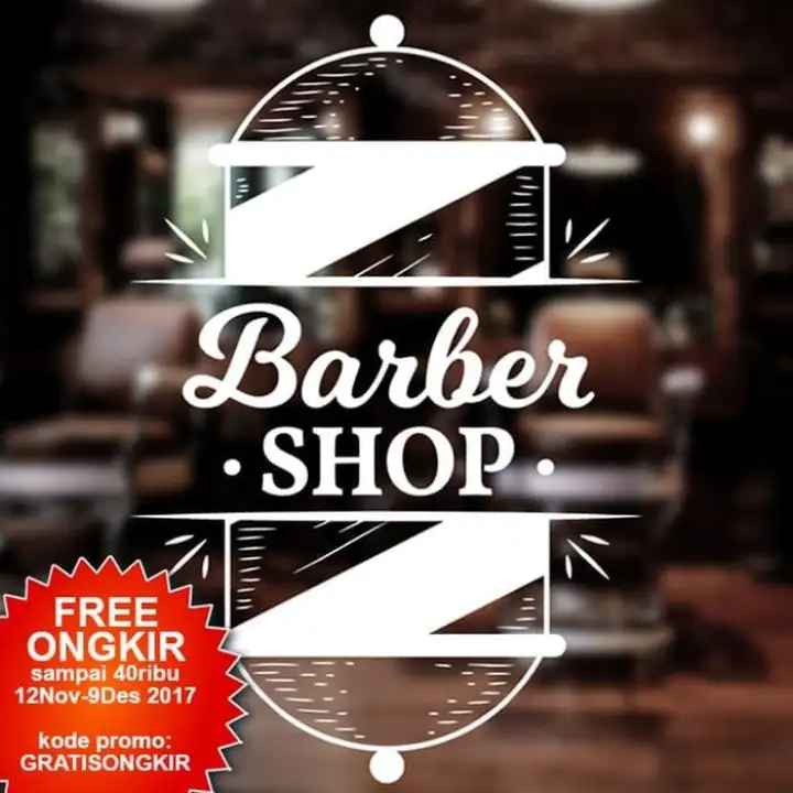 Stiker Barbershop Tabung Monokrom Stiker Kaca Pangkas Rambut Cutting Lazada Indonesia
