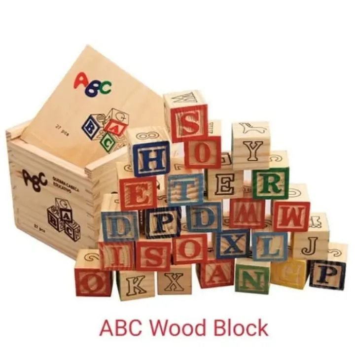 👍☑️✔️✓ Mainan edukasi Anak Block kotak kayu Alfabet/ABC 