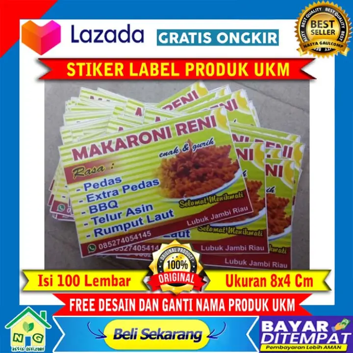 1 Pak Stiker Kartu Nama Stiker Label Makanan Minuman Stiker Label Custom Stiker Custom Lazada Indonesia