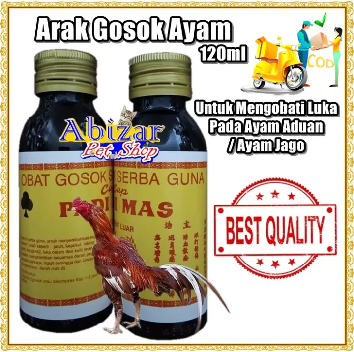 Obat Ayam Obat Gosok Ayam Arak Gosok Ayam Aduan Arak Ayam Jago Dan Ayam Aduan Arak Gosok Cap Padi Mas Kemasan Botol Kaca 120ml Abizar Pet Shop Lazada Indonesia