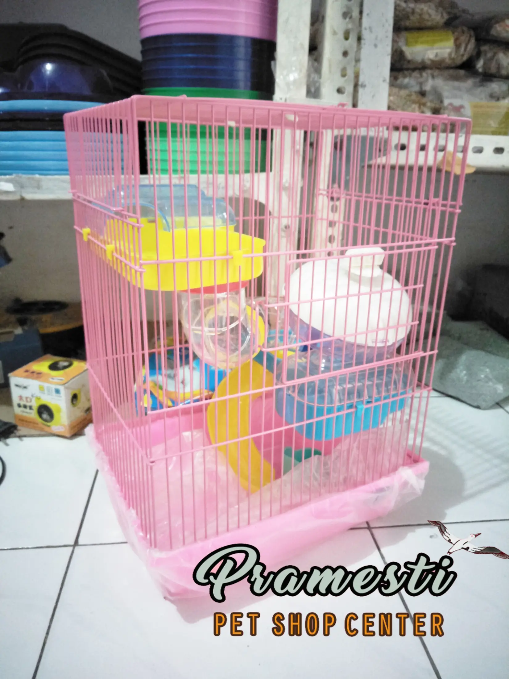 KANDANG HAMSTER TINGKAT 3 WARNA PINK HC 655 PRAMESTI PET SHOP CENTER Lazada Indonesia