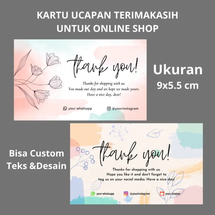 100pcs Kartu Ucapan Terima Kasih Online Shop Thank You Card Olshop Thanks Card Olshop Kartu Ucapan Custom Pernikahan Ulangtahun Lazada Indonesia<script async src=