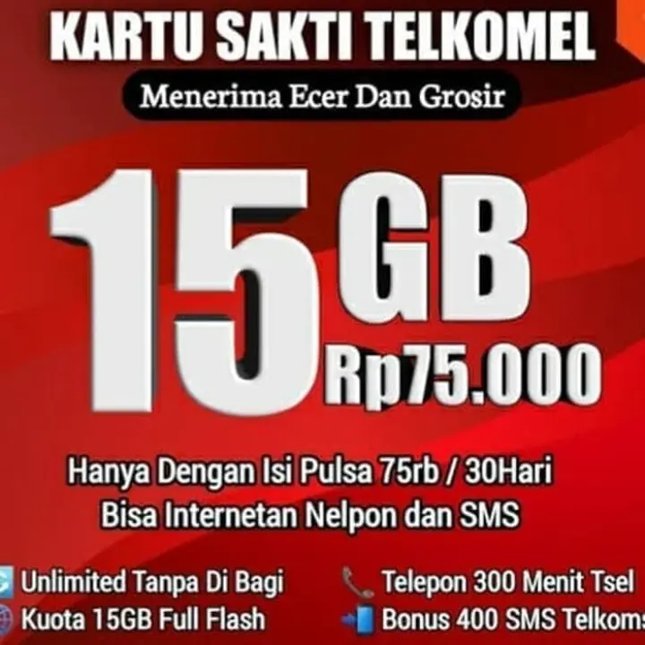 Kartu Kuota Telkomsel 15gb Nasional Sakti Combo Telepon 300 Menit 4g Lazada Indonesia