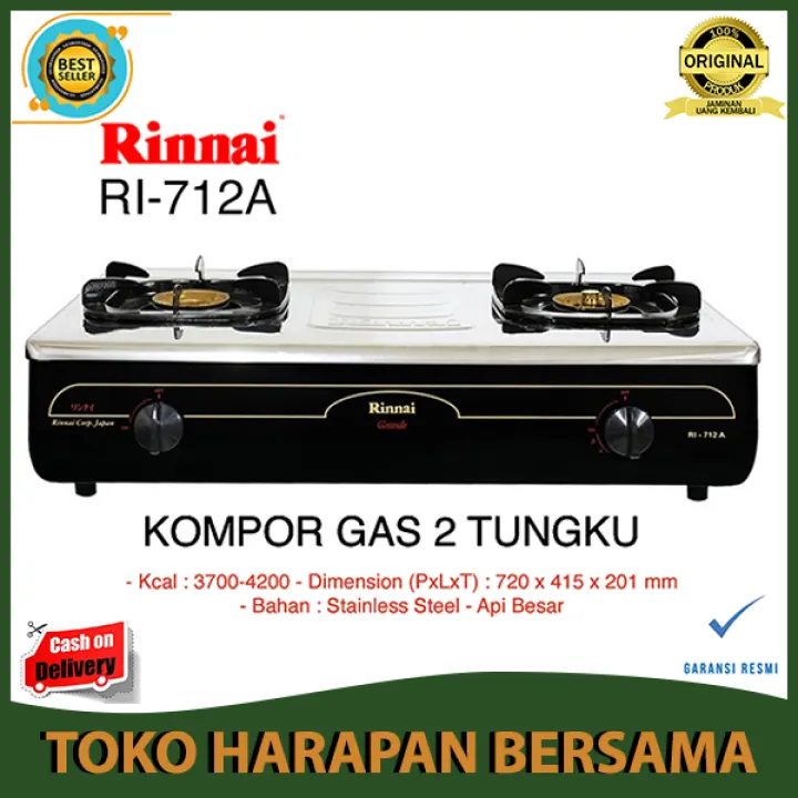 Termurah Kompor Gas Rinnai Ri 712a Kompor Gas 2 Tungku Lazada Indonesia
