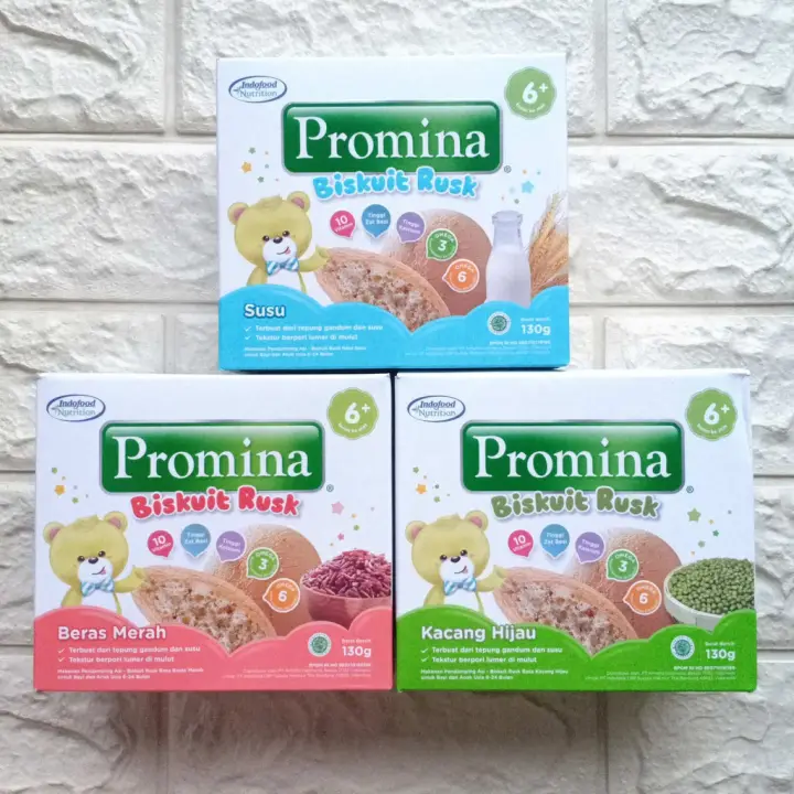 Promina Biskuit Rusk Bayi Anak Makanan Snack Cemilan Mpasi Baby 130gr Usia 6 Bulan Ke Atas 6 130 Gr Lazada Indonesia