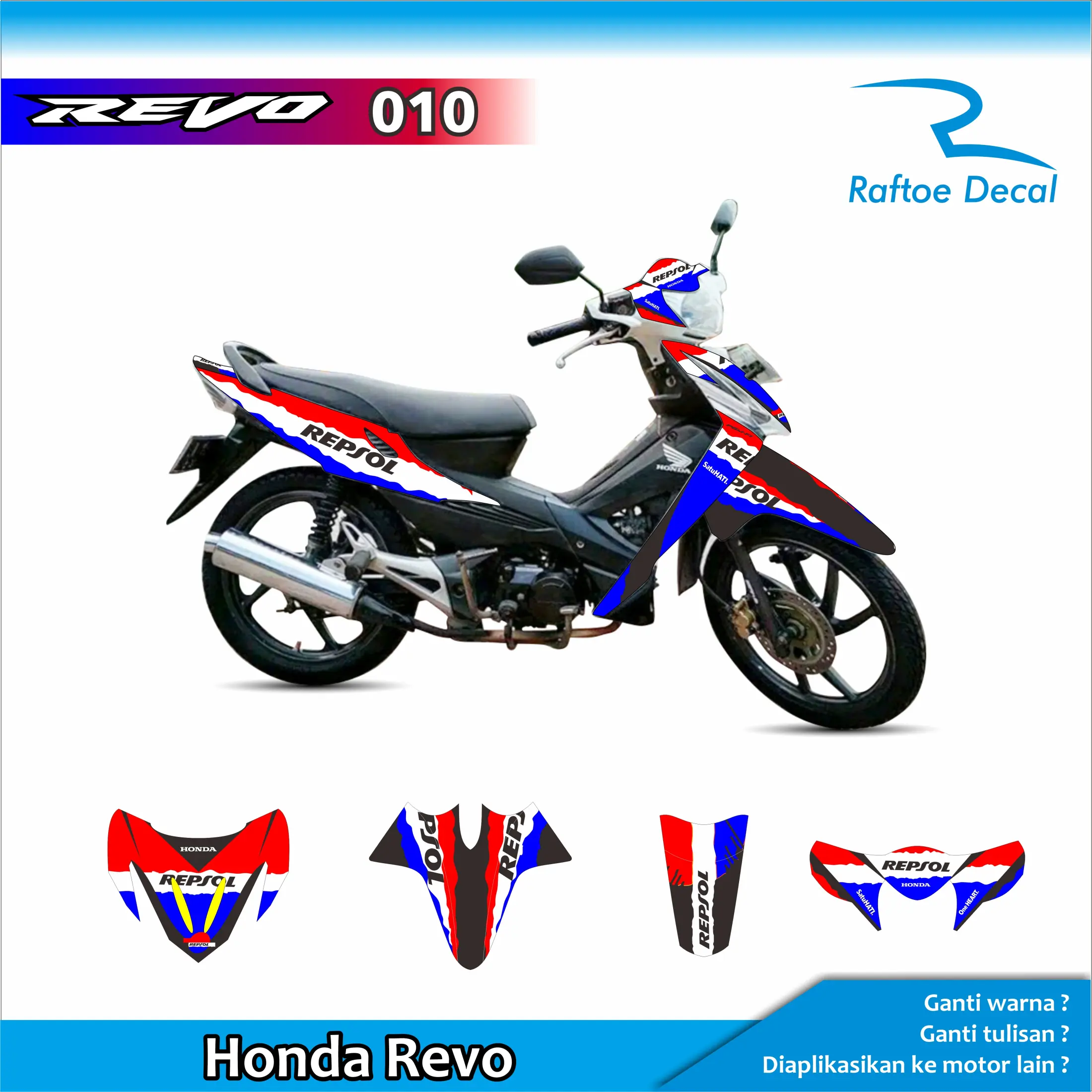 Decal Sticker Honda Revo 100cc Full Body Full Blok RV010 Netherland Style Lazada Indonesia