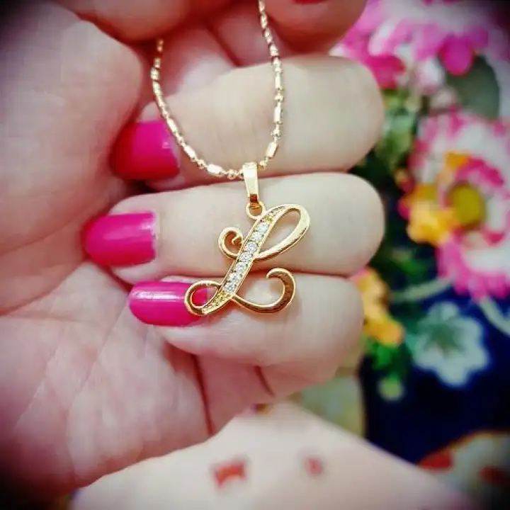 Xuping Kalung Huruf L Unik Cantik Gold Lazada Indonesia
