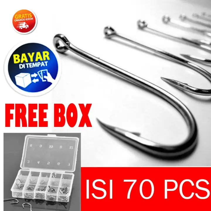 Mata Kail Pancing 70 Pcs Long Handled Fishing Hook Ten Division Matakail Pancing Ukuran No 3 12 Set Lazada Indonesia