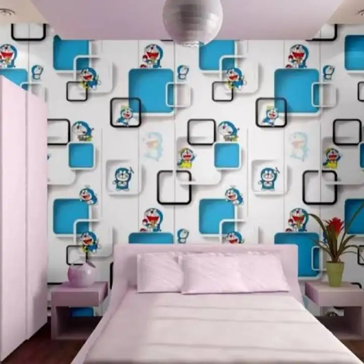 Jual Wallpaper Kamar Anak Sticker Kamar Dekorasi Rumah Lucu Dan Murah Motif Doraemon 3d Wps3d Dora Lazada Indonesia