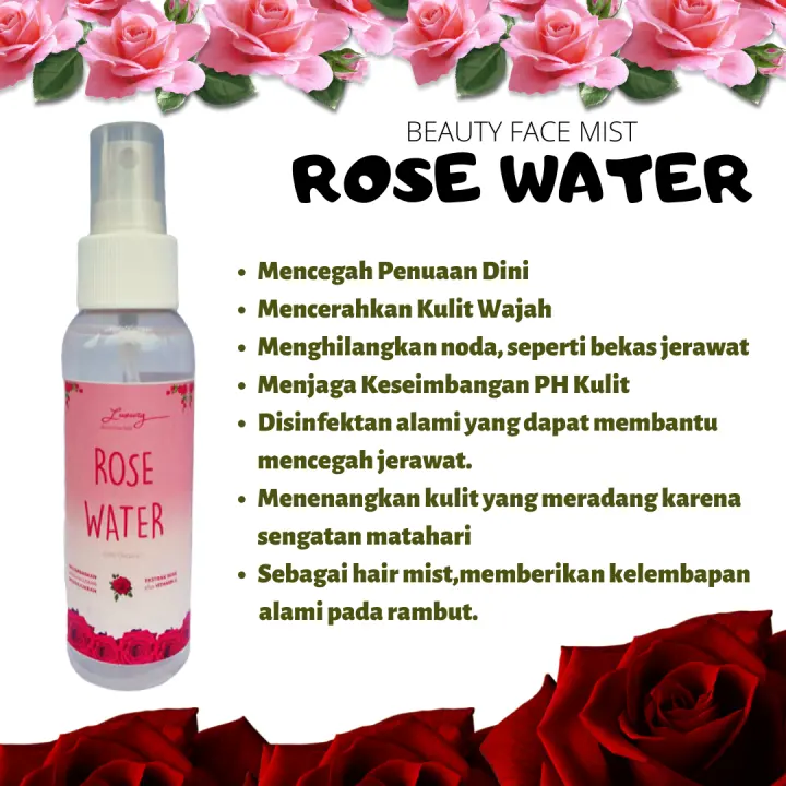 Air Mawar Untuk Wajah Rose Water Setting Spray Face Mist 100 Organik By Luxury 100ml Lazada Indonesia