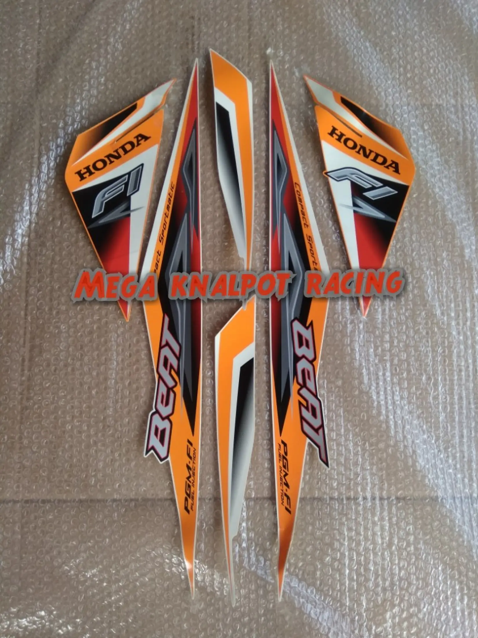 Striping Motor Honda Beat Fi 2014 Hitam Orange Lazada Indonesia