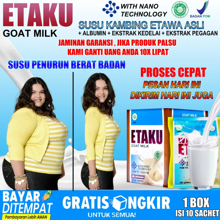 Susu Kambing Etawa Penurun Berat Badan Obat Diet Penurun Berat Badan Pelangsing Badan Peninggi Badan Penambah Daya Tahan Tubuh Dengan Walatra Etaku 100 Asli Lazada Indonesia