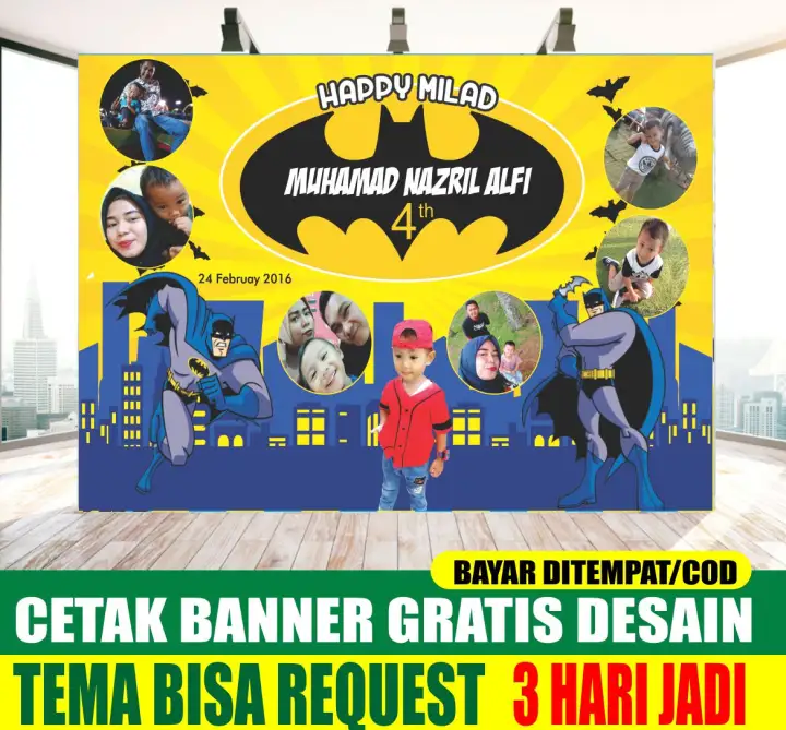 Cetak Banner Spanduk Ulang Tahun Anak Tema Batman Perlengkapan Ultah Backdrop Wallpaper Dekorasi Ulang Tahun Hiasan Ultah Proses Cepat 3 Hari Jadi Tema Bisa Request Murah Lazada Indonesia