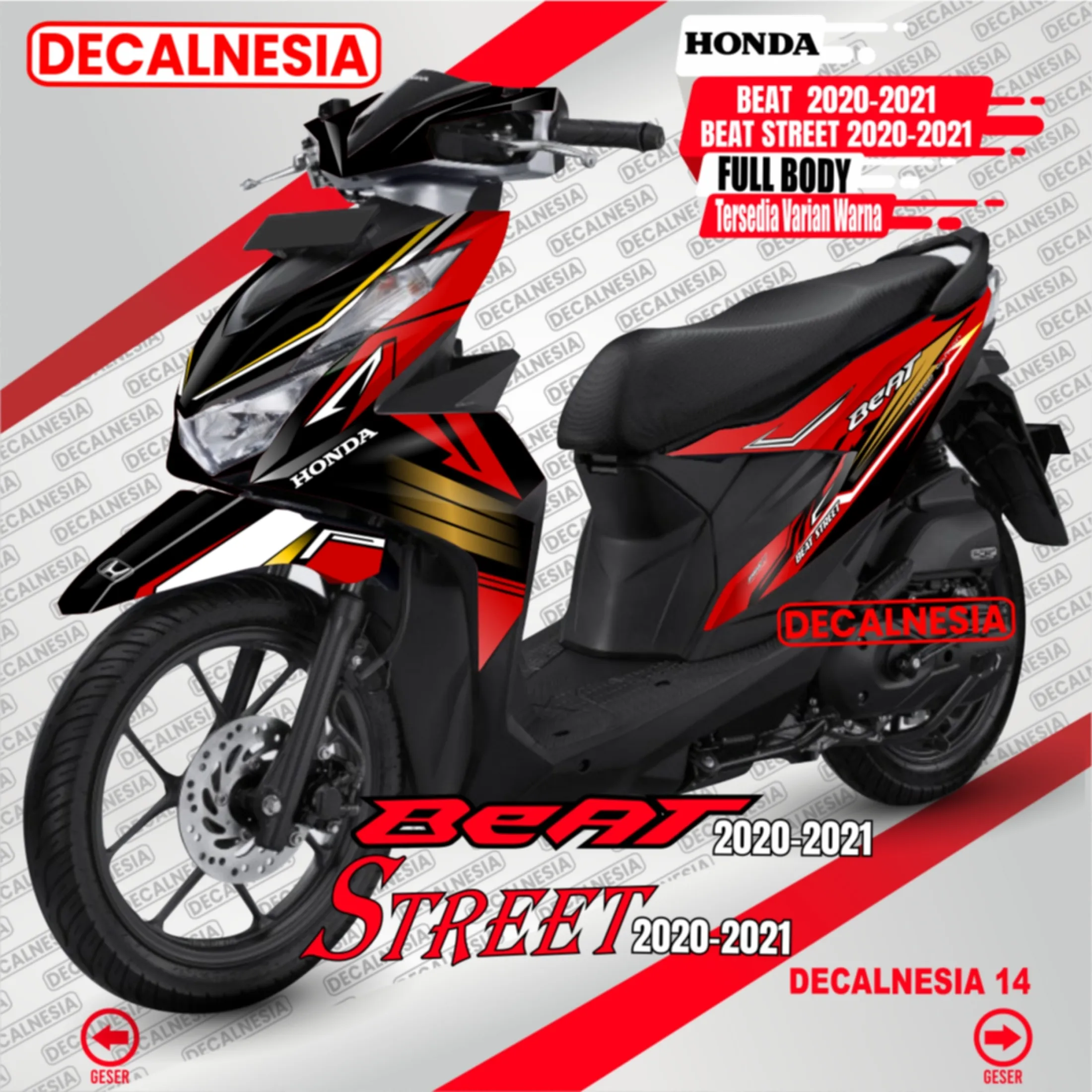 Decal Stiker Full Body Decal Beat Street Modifikasi Aksesoris Road Race Variasi Stiker Sticker Dekal Beat Street 2020 2021 Lazada Indonesia