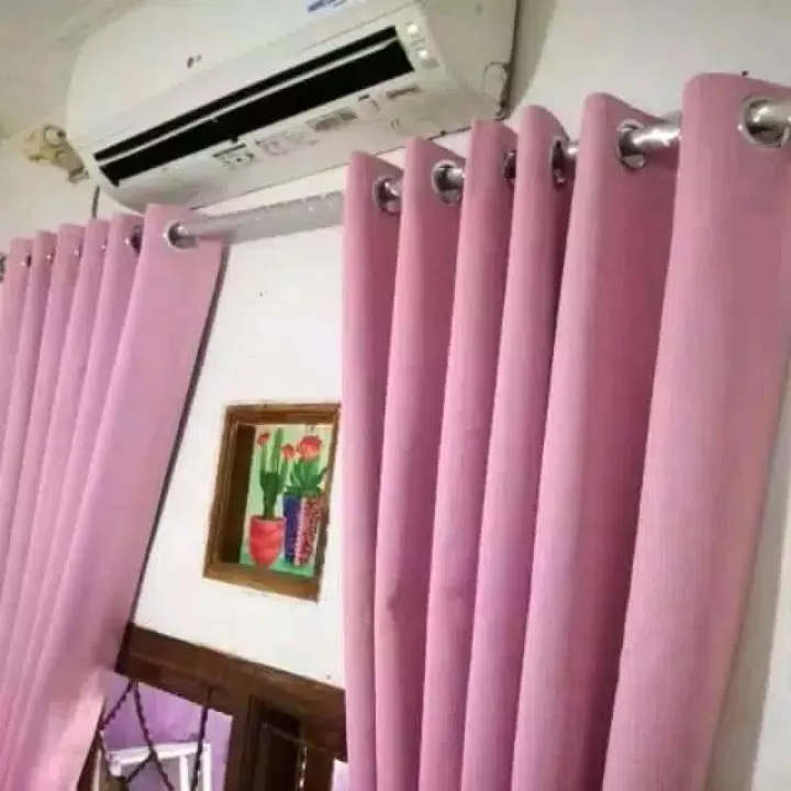 Gorden Polos Jendela Pintu Minimalis Warna Pink Muda Ruang Tamu Mewah Murah Tirai Korden Gordyn Gordeng