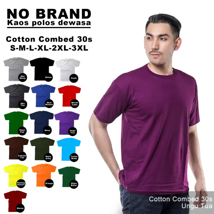 Kaos Polos Pria Cotton Combed 30s Baju Lengan Pendek Reguler O Neck Mens Basic T Shirt Short Sleeve Distro Casual 100 Cotton Combed Lazada Indonesia