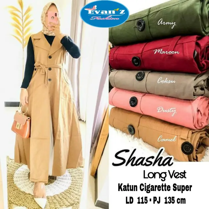 Evanz Outer Long Vest Cardi Cardigan Panjang Tanpa Lengan Jumbo Lazada Indonesia