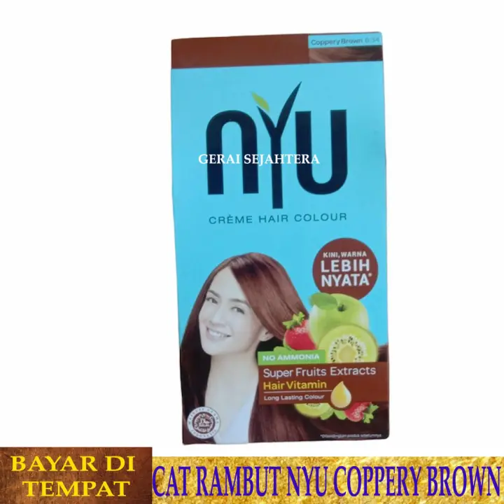 Nyu Creme Hair Colour Coppery Brown 30g Herbal Cat Pewarna Rambut Super Fruit Original Cod Cat Nyu Creme Hair Colour Coppery Brown 30g Herbal Cat Pewarna Rambut Super Fruit Original Cod Cat