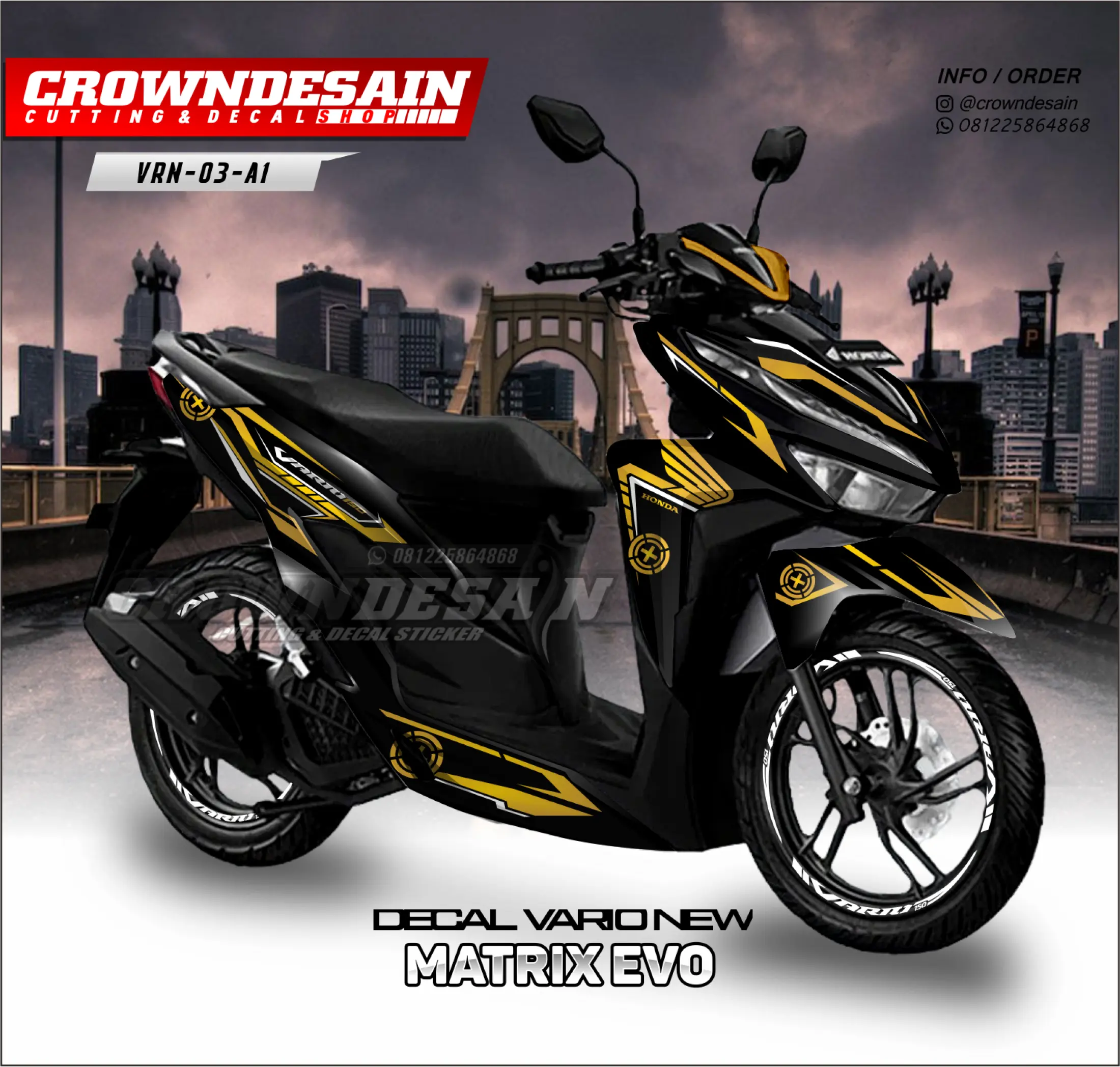 Decal Sticker Vario 150 Gold Fullbody Sticker Decal New Vario 125 150 Gold Edition Fullbody Aksesoris Motor Vario Kode VRN Lazada Indonesia