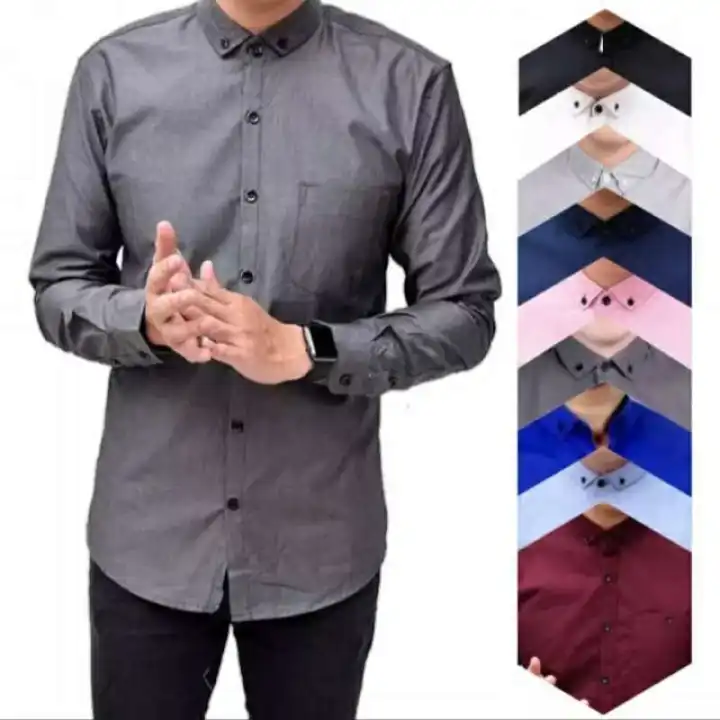 Kemeja Formal Pria Lengan Panjang Kemeja Putih Polos