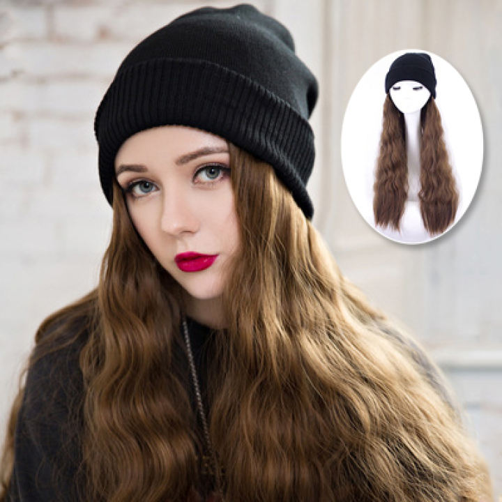 Wig Hat Topi Kupluk Panjang Keriting 