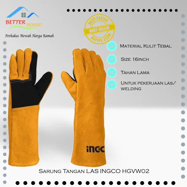Sarung Tangan Las Welding Safety Kulit Ingco Hgvw02 Lazada Indonesia