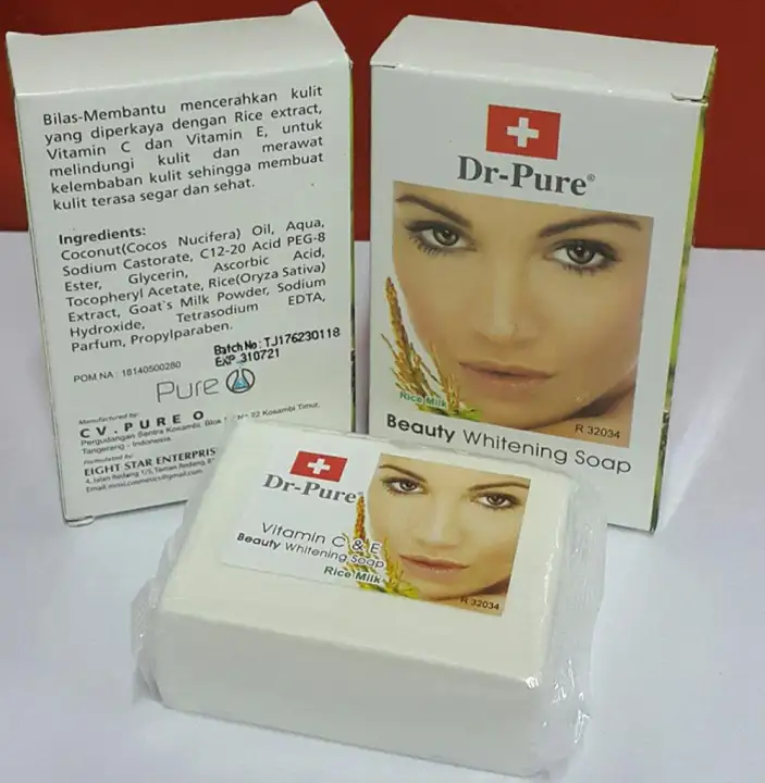 Sabun Beras Dr Pure Original BPOM - Dr-Pure Beauty Whitening Soap (Rice  Milk) - Sabun Pencerah dan Perawatan Kulit Wajah ASLI | Lazada Indonesia