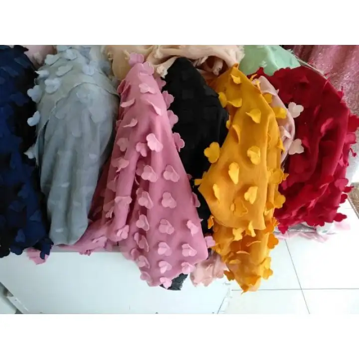 Kain Sifon Bunga Timbul Lazada Indonesia