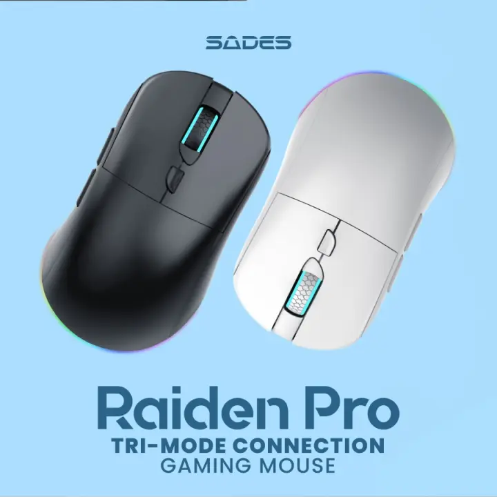 Mouse Gaming Wireless Modular Triple Mode Sades Raiden Pro -
