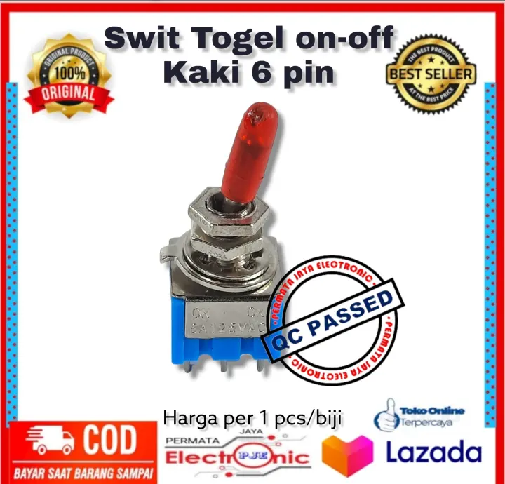 Saklar Togel On Off On 6 Pin Saklar Tuas Elektronik On Off On Kecil Switc |  Lazada Indonesia