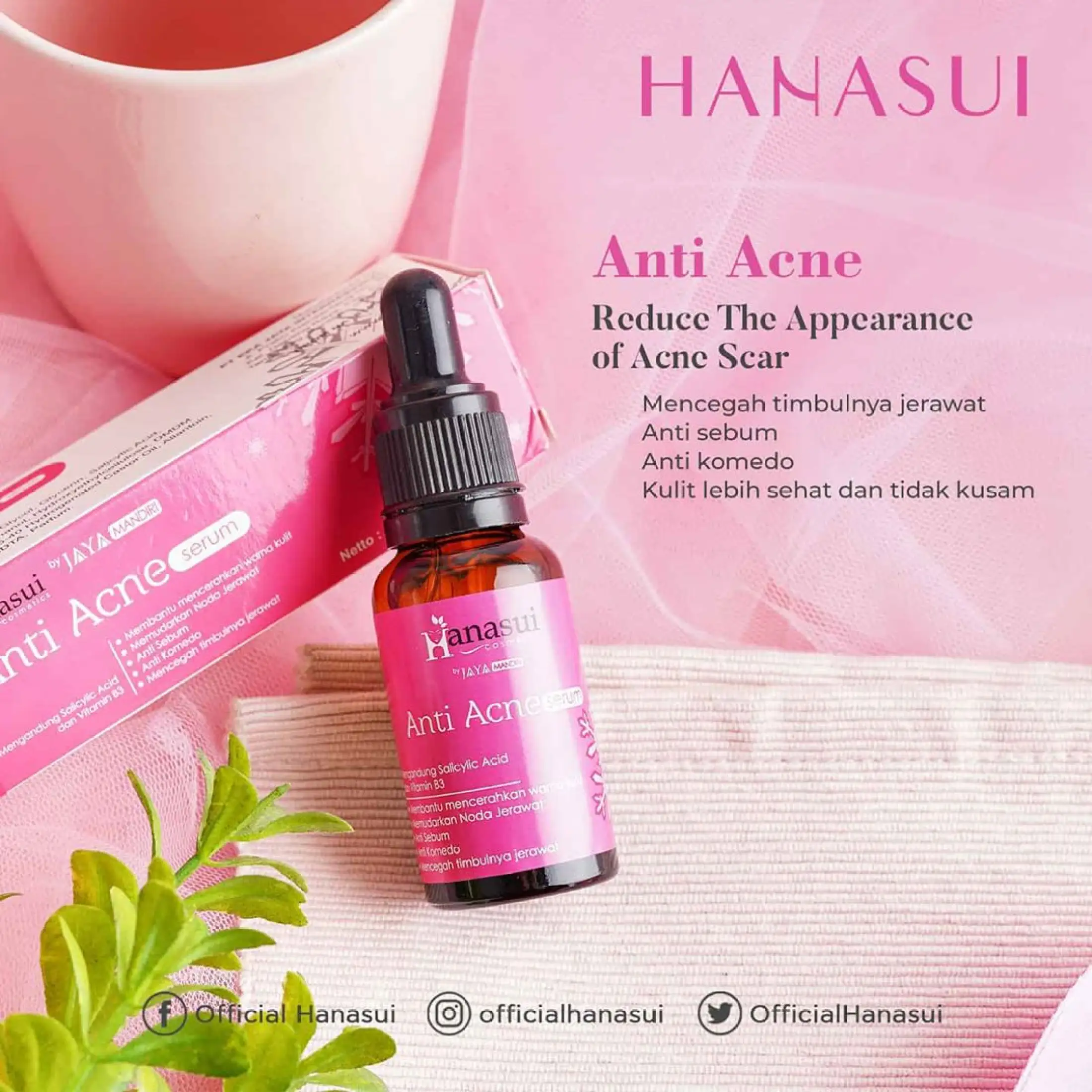 Serum Untuk Kulit Berjerawat Dan Berminyak Hanasui Anti Acne Original 100 Cod New Packaging Lazada Indonesia
