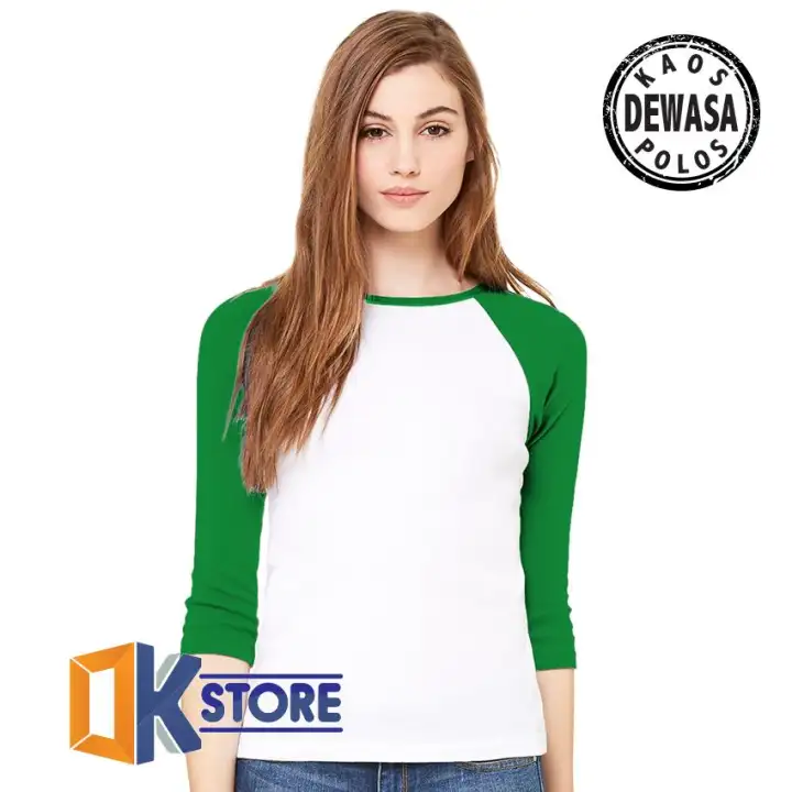 Kaosoke T Shirt Kaos Polos Wanita Raglan Lengan 3 4 Cotton Combed Putih Kombinasi Tangan Warna Kaos Distro Wanita Kaos Wanita Baju Kaos Wanita Kaos Wanita Lengan Panjang Kaos Wanita Kekinian Lazada Indonesia