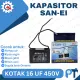 KAPASITOR 16UF 450V SANEI KOTAK CAPACITOR SAN-EI 16 UF MIKRO 450 VOLT | CAPASITOR POMPA AIR. 