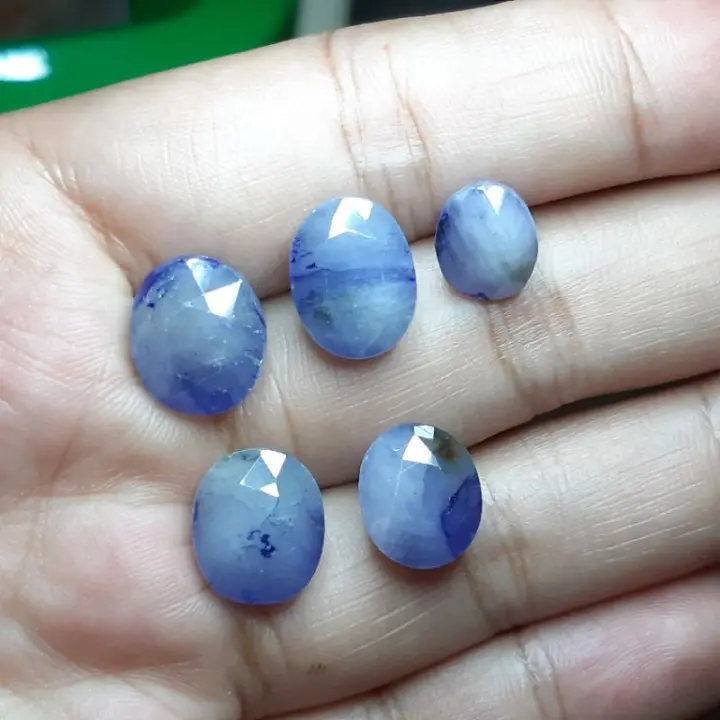 NATURAL BATU PERMATA BLUE SAFIR CUTTING MURAH