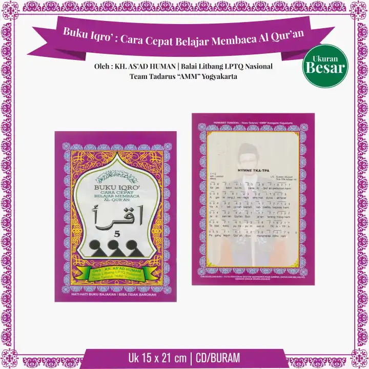 Iqro Jilid 5 Besar Cd Iqra Belajar Mengaji Original Lazada Indonesia