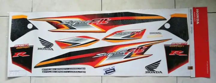 Lis Body Stiker Striping Honda Supra Fit New Cw Fit R Sporty 06 07 Horizon Red Merah Putih Asli Ori Honda Ahm 423 Val Lazada Indonesia