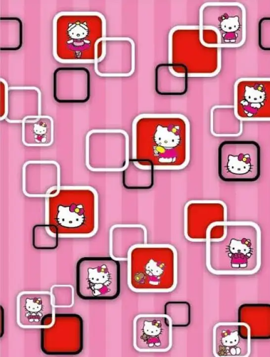 Grosir Murah Wallpaper Sticker Dinding Kamar Ruang Indah Bagus Cantik Elegan Modern Lucu Hello Kitty Garis Pink Frame Hitam Putih Lazada Indonesia