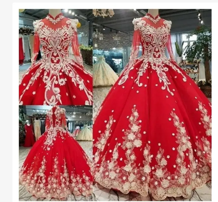 Gaun Pengantin Hijab Baju Pengantin Muslimah Wedding Dress Merah Bridal Pernikahan Lazada Indonesia