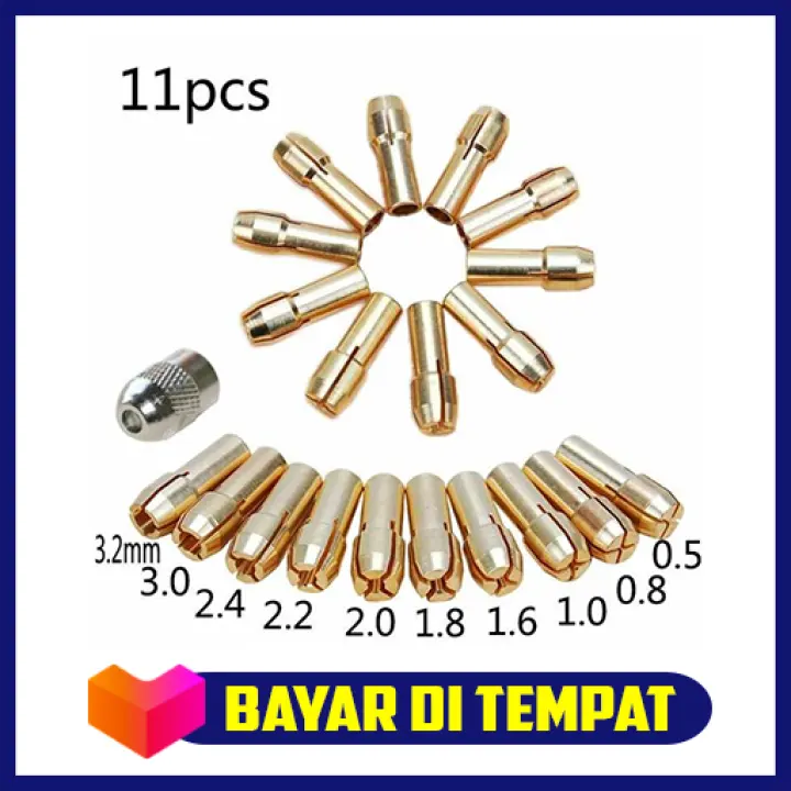 Alat Penjepit Mata Bor Mini Listrik Drill Brass Collet Chuck Mata Bor Drill Brass Collet 11pcs Alat Jepit Bor Mini Murah Promo Lazada Indonesia