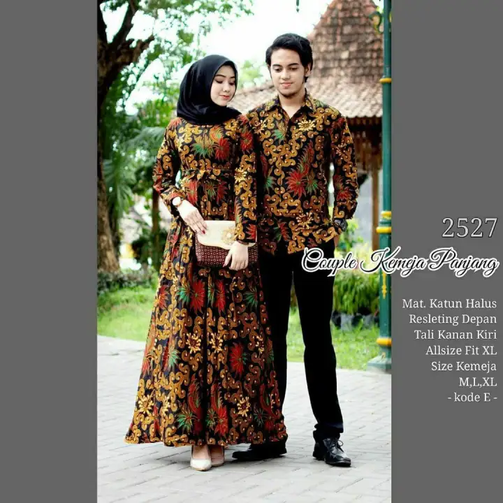 Cod Batik Couple Terbaru 2021 Couple Jumbo Baju Lebaran Baju Gamis Couple Pasangan Gamis Couple Terbaru