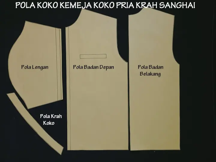 Pola Koko Pria Dewasa Lengan Pendek Uk S M L Xl Xxl Lazada Indonesia