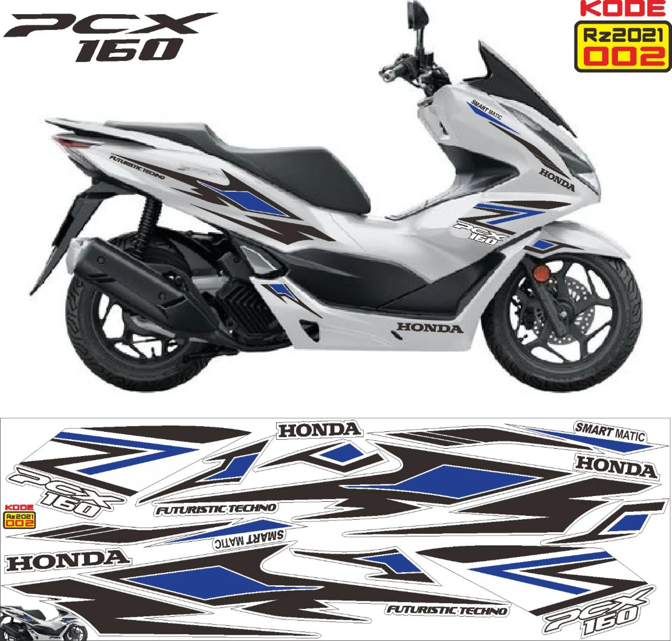 Stiker Sticker Polet Striping ALL NEW HONDA PCX 160 Variasi Thn 2021 Lazada Indonesia